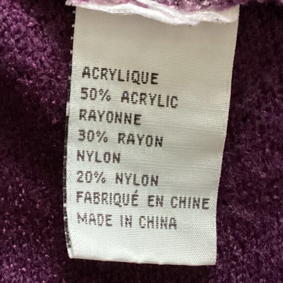 Moffi Women's Sweater Purple Shades Knit Crew Neck Size XL Beads Goth Casual - Picture 8 of 8